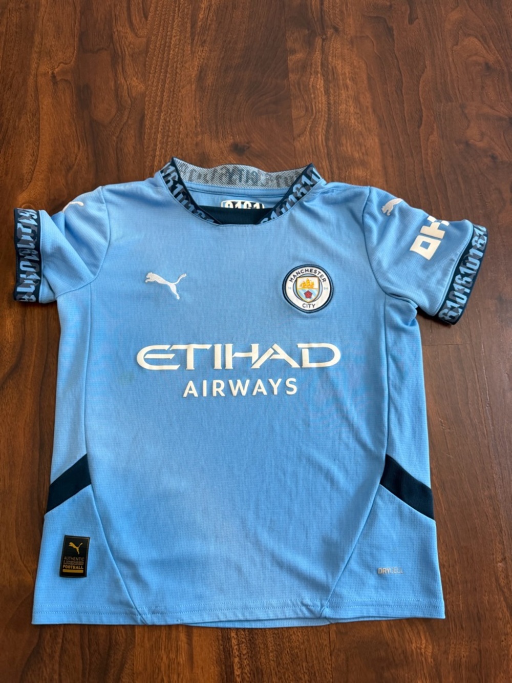 Puma Kids Sky Blue Manchester City Jersey with White Logos